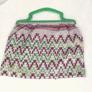 Vintage Handbag Knit Lucite Plastic Green Handle